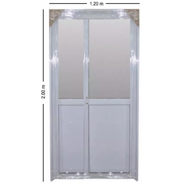 Puerta y media Aluminio 1/2 Vidrio Entero 120x200